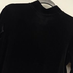 Rag & Bone Jean Black Velvet Mock Neck Short Sleeve‎ Top Women's Size XS